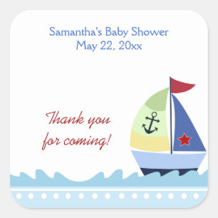 Little Skipper Sail Boat Square Gefallen Sticker
