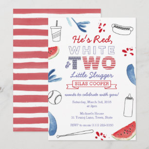 Little Slugger Baseball 2e Anniversaire Invitation