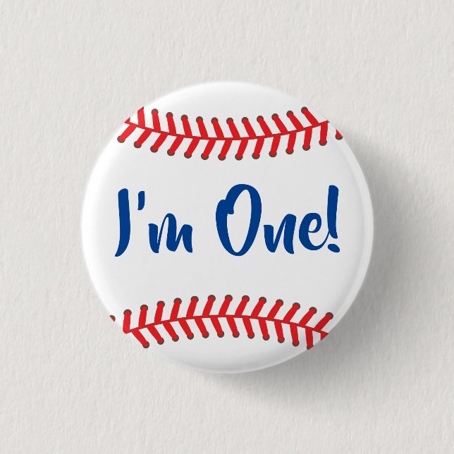 Little Slugger Baseball Geburtstagsparty Button (Vorderseite)