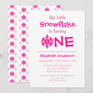 Little Snowflake 1. Geburtstag Einladung