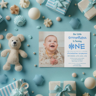 Little Snowflake 1. Geburtstag Einladung