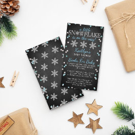 Little Snowflake Boys Winter Baby Shower Book Begleitkarte