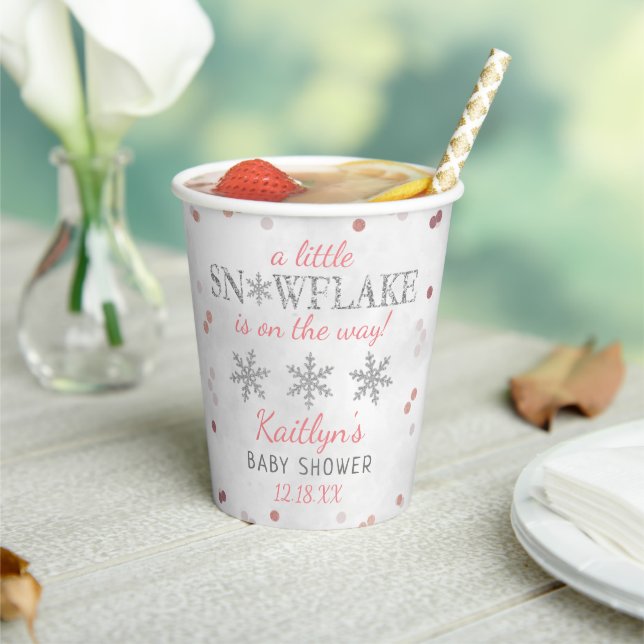 Little Snowflake Girls Winter Baby Dusche Pappbecher (In Situ)
