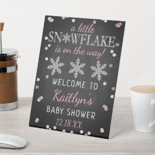 Little Snowflake Girls Winter Baby Dusche Willkomm Sockelschild