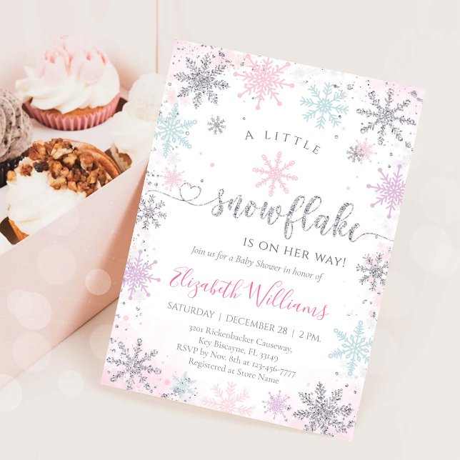Little Snowflake Winter Baby Shower Invitation Einladung (Von Creator hochgeladen)