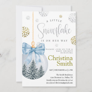 Little Snowflake Winter Wonderland Baby Boy Dusche Einladung