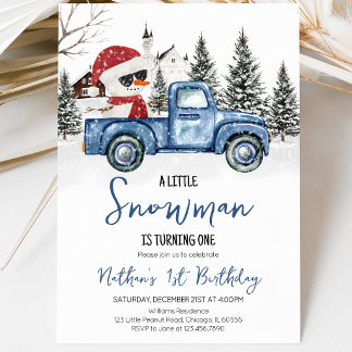 Little Snowman Birthday Einladung