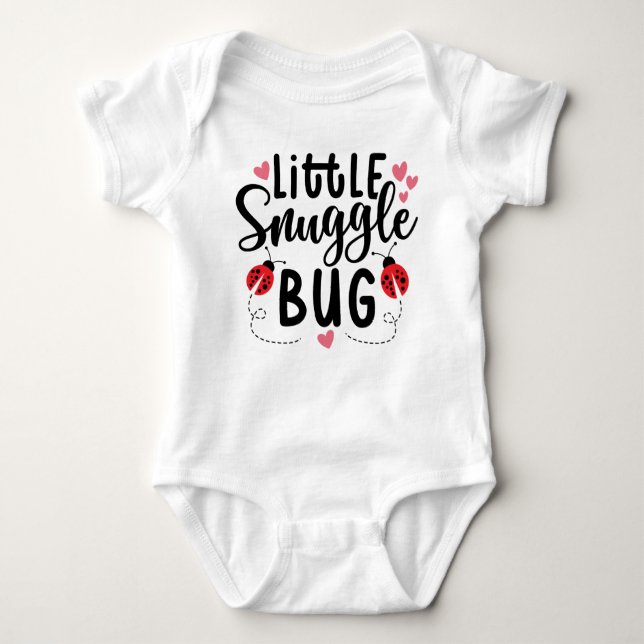 Little Snuggle Bug Short Sleeve Baby Bodysuit Strampler (Vorderseite)