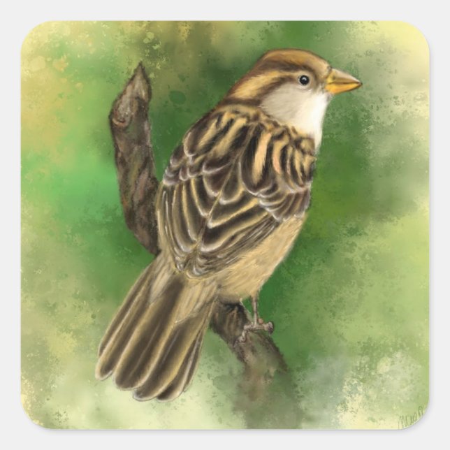 Little Sparrow Sticker - Green (Vorderseite)
