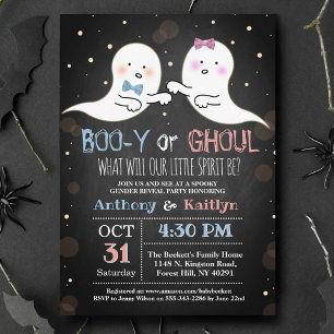 Little Spirit Halloween Ghosts Gender Reveal Party Einladung