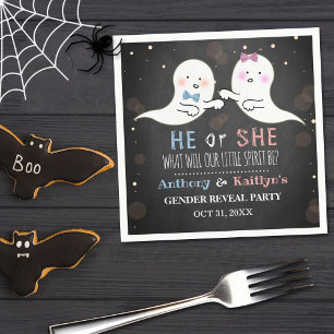 Little Spirit Halloween Ghosts Gender Reveal Party Serviette