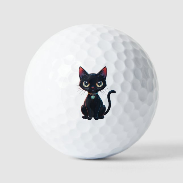 Little Spooky Black Cat Golfball (Vorderseite)