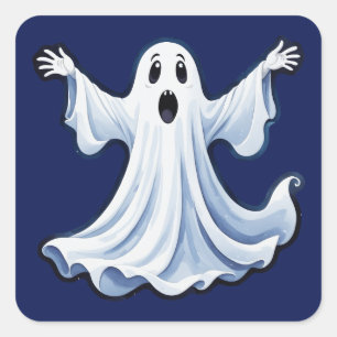Little Spooky Ghost - Halloween 11 - Fan Fun Quadratischer Aufkleber