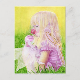 Little Spring Fairy Rose Postcard Postkarte