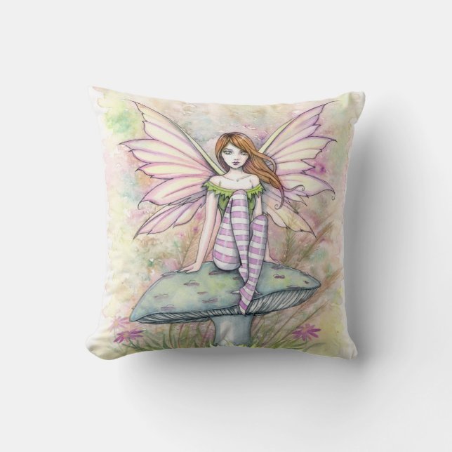 Little Spring Fee Fee Art von Molly Harrison Kissen (Vorderseite)