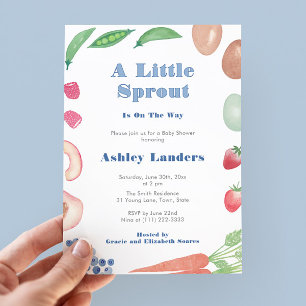 Little Sprout Bauern Market Baby Boy Dusche Einladung