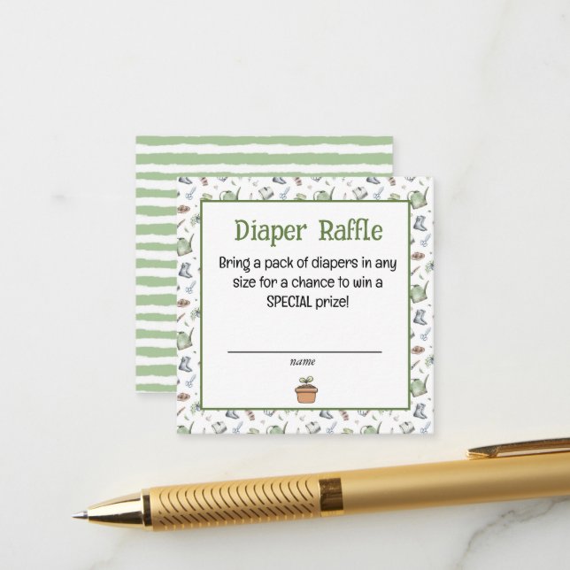 Little Sprout Books for Baby Diaper Raffle Begleitkarte (Vorderseite/Rückseite Beispiel)