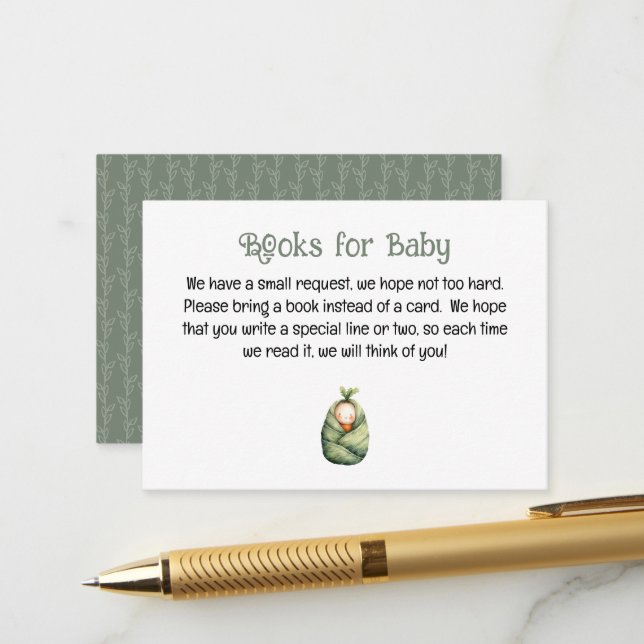 Little Sprout Books for Baby Horizontal Card Begleitkarte (Vorderseite/Rückseite Beispiel)