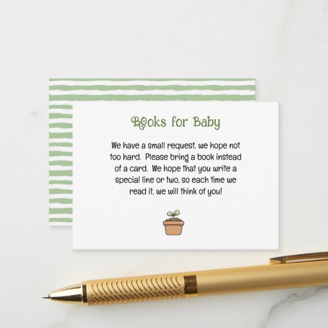 Little Sprout Books for Baby Horizontal Card Begleitkarte (Vorderseite/Rückseite Beispiel)