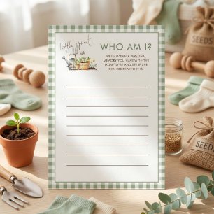 Little Sprout Wer bin ich Baby Shower Spielkarte Einladung