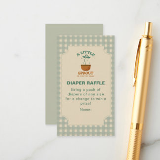 Little Sprouts Garden Party Diaper Raffle Begleitkarte