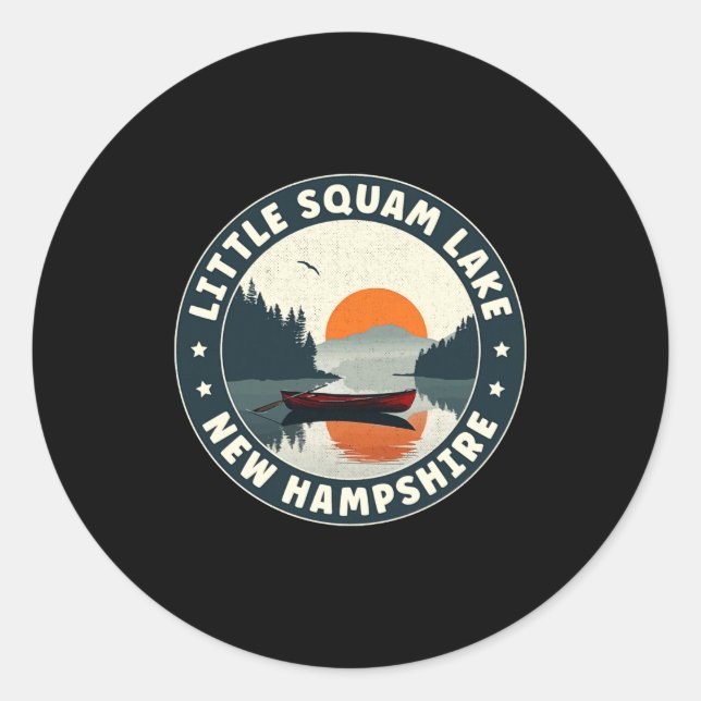 Little Squam Lake New Hampshire Sunset T Shirt  Runder Aufkleber (Vorderseite)