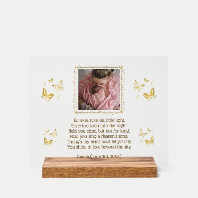 Little Star- Baby Loss Memorial Foto Keepake Acrylschild (Vorderseite)