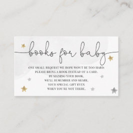 Little Star Baby Shower Books für Baby Grau Gold Begleitkarte