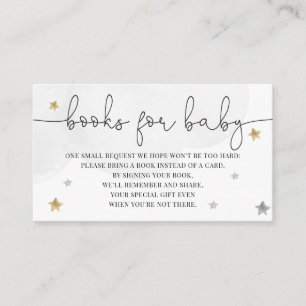Little Star Baby Shower Books für Baby Grau Gold Begleitkarte