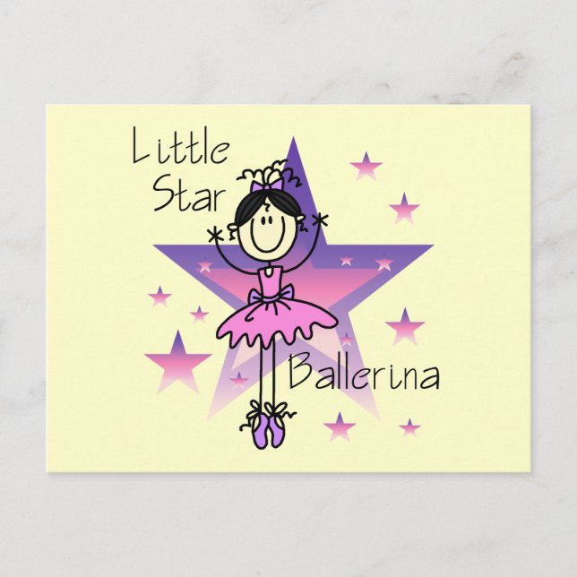 Little Star Ballerina-Black Hair Postkarte (Vorderseite)