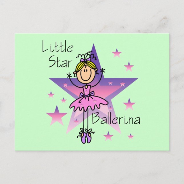 Little Star Ballerina - Blond Hair Postkarte (Vorderseite)