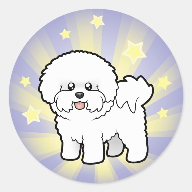 Little Star Bichon Frise Runder Aufkleber (Vorderseite)