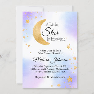 Little Star Brewing Celestial Baby Shower Einladung