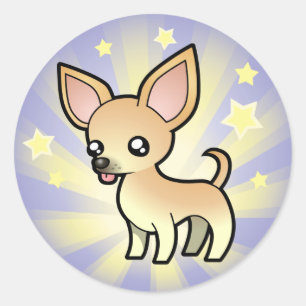 Little Star Chihuahua (glatter Mantel) Runder Aufkleber