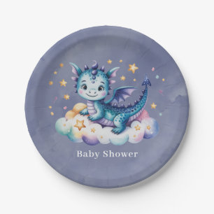 Little Star Dragon Boy Baby Dusche Pappteller