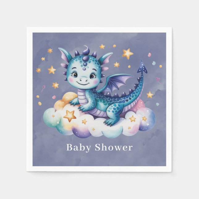 Little Star Dragon Boy Baby Dusche Serviette (Vorderseite)