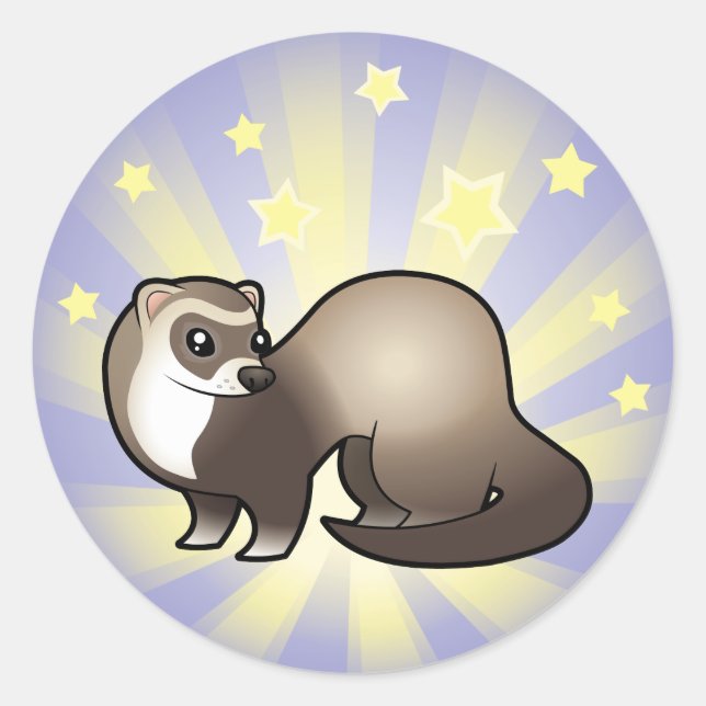 Little Star Ferret Runder Aufkleber (Vorderseite)
