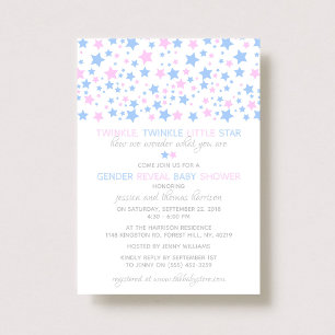 Little Star Gender Reveal Party! Babyparty Einladung