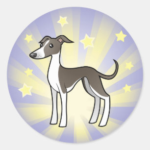 Little Star Greyhound/Whippet/Italian Greyhound Runder Aufkleber
