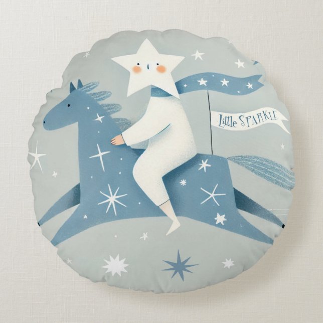 Little Star Kinderzimmer Baby Rundes Kissen (Vorderseite)