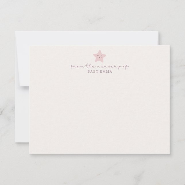 Little Star Nursery Stationery Note Card Einladung (Vorderseite)