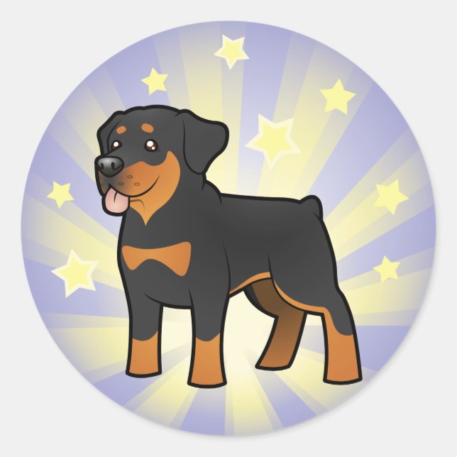 Little Star Rottweiler Runder Aufkleber (Vorderseite)
