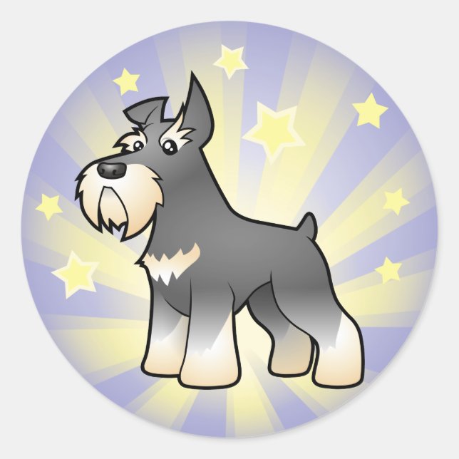Little Star Schnauzer Runder Aufkleber (Vorderseite)