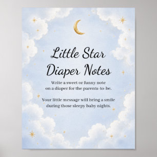 Little Star Windel Notizen Baby Shower Spiel Schil Poster