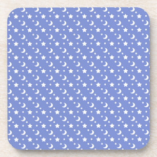 Little Stars and Moons Pattern auf blau Untersetzer