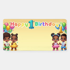 Little Stars First Birthday Bash Banner