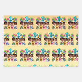 Little Stars First Birthday Bash Geschenkpapier Set