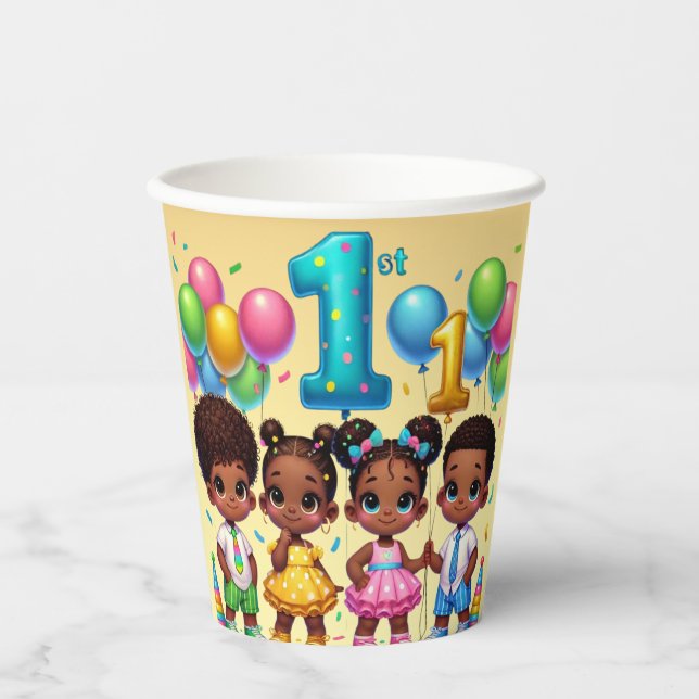 Little Stars First Birthday Bash Pappbecher (Vorderseite)