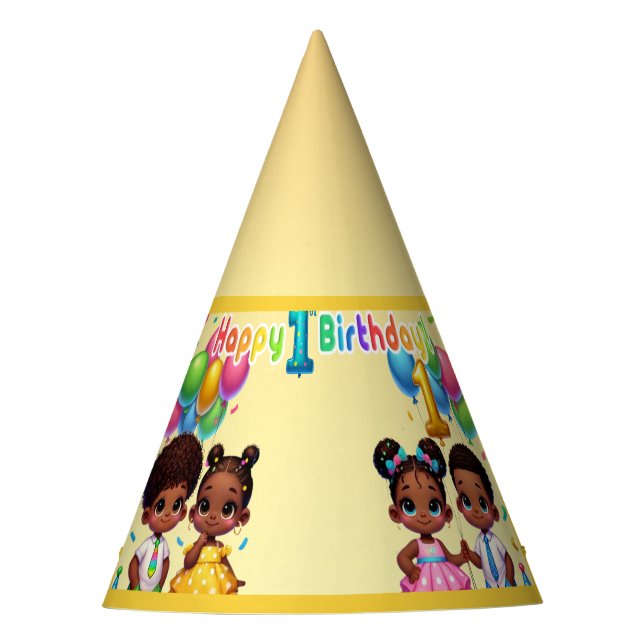 Little Stars First Birthday Bash Partyhütchen (Vorderseite)