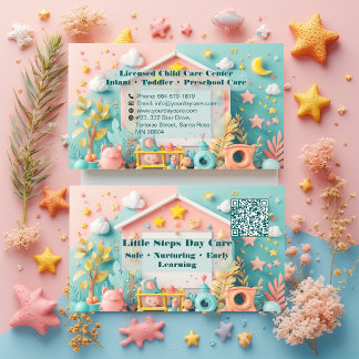 Little Steps Day Care Kleines Unternehmen QR-Code Visitenkarte